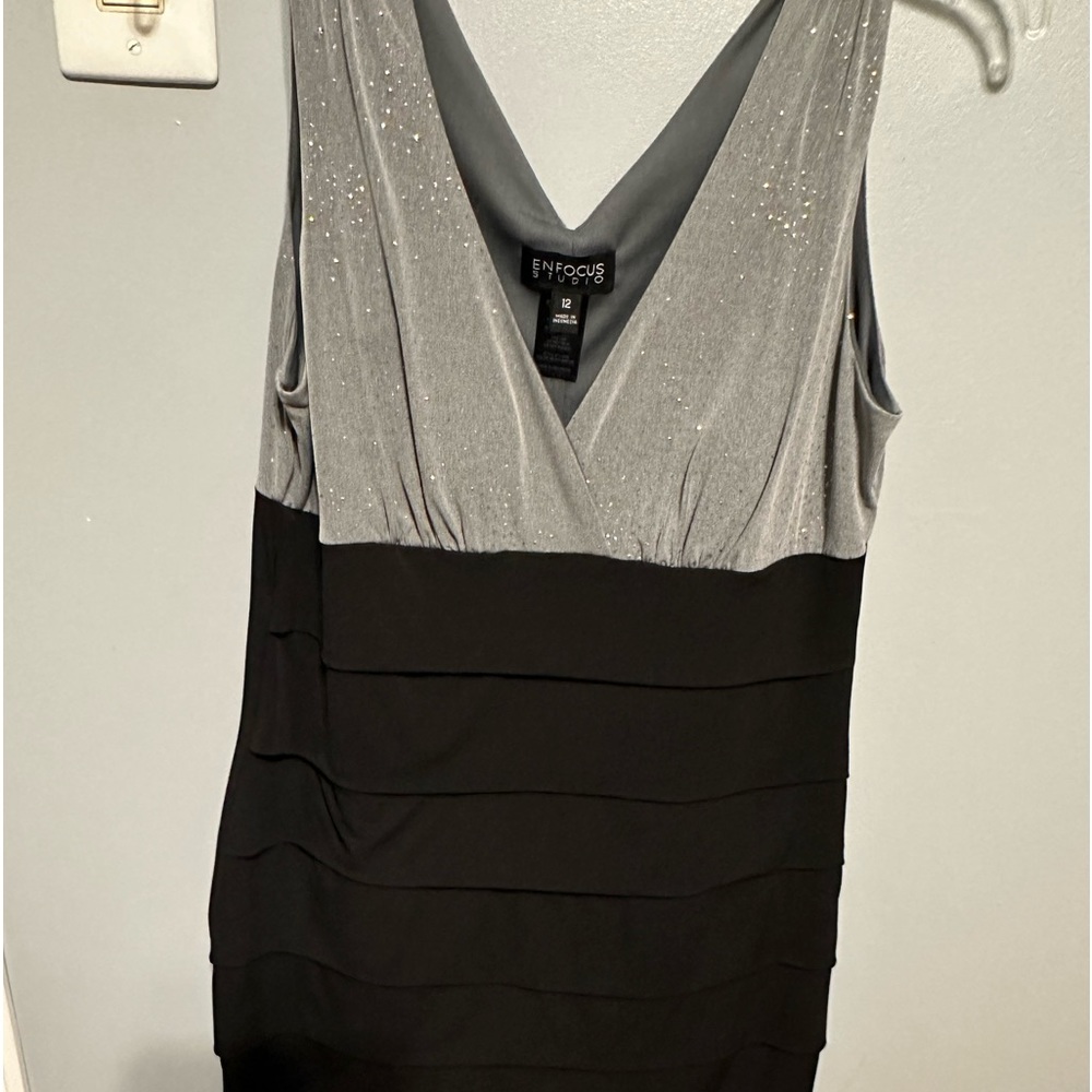 Silver and black party dress.  Size 12